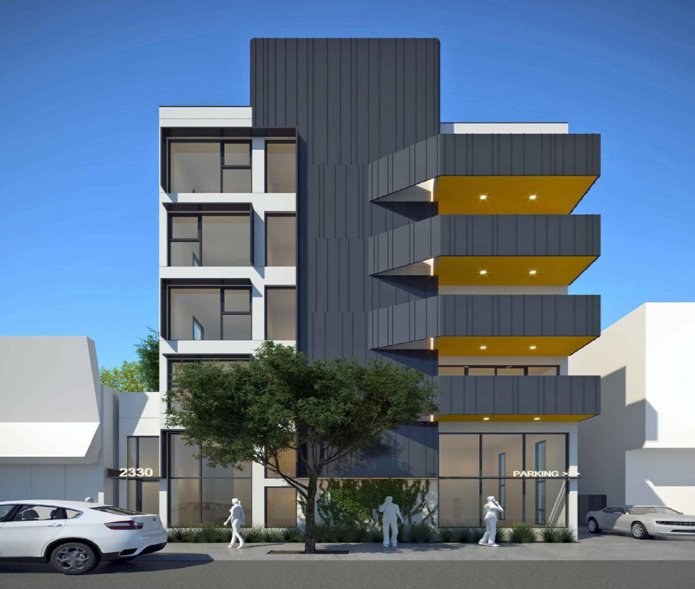 18 apartments to replace commercial building at 2330 S Westwood 